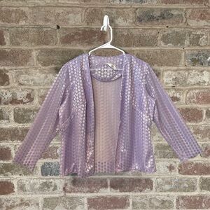 Sheer Lavender Floral Women's Cardigan